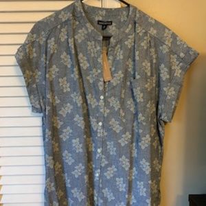 NWT J.CREW S Floral Chambray Camp Shirt